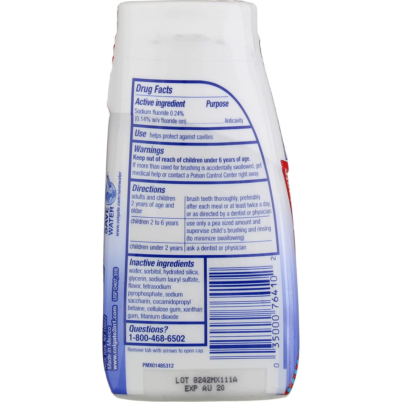 Colgate 2in1 Whitening Toothpaste with Stain Lifters 3 Count, 13.8 Ounce